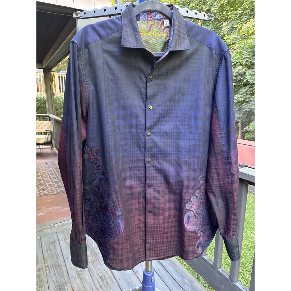 Robert Graham Limited Edition Fleurs De Lis Button-Up Shirt Men’s Size L 31/1044